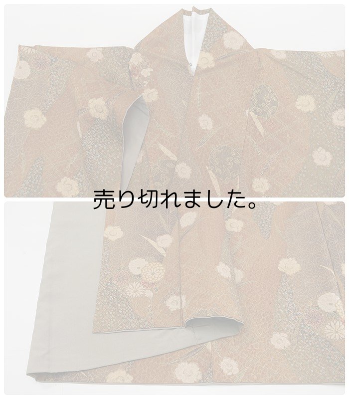 高級化繊小紋 リサイクル着物 染め小紋 身丈156cm 身巾 Mサイズ