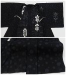 リサイクル夏羽織 二重紋紗生地の単衣時期 黒羽織 洒落着物