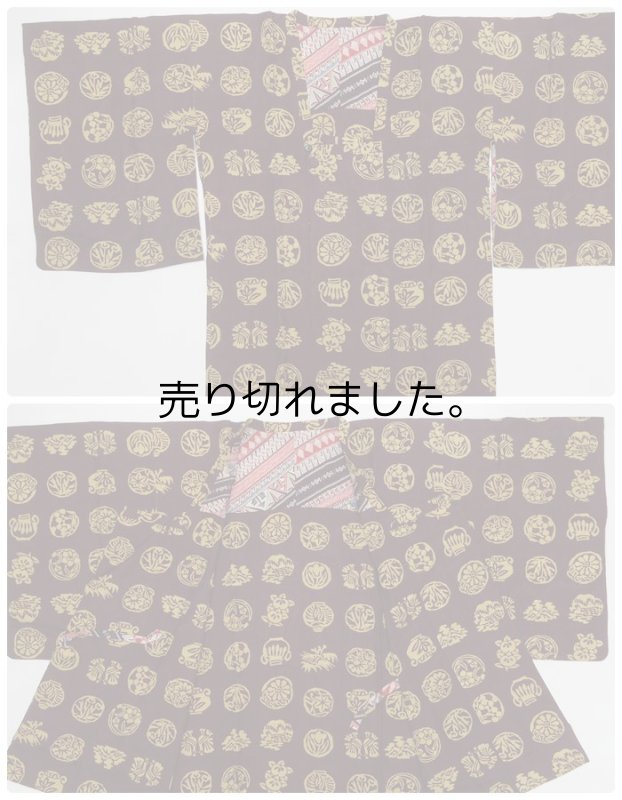 昭和アンティークリサイクル道行コート 丈85cm Mサイズ