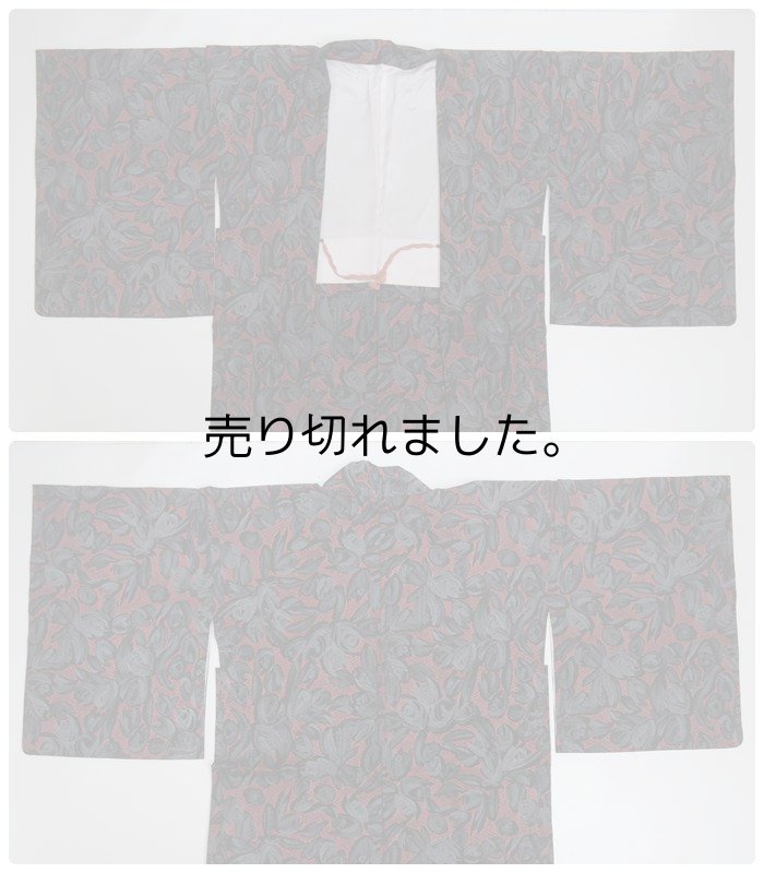 リサイクル羽織 染め羽織り 正絹 ゆったりサイズ 羽織紐セット