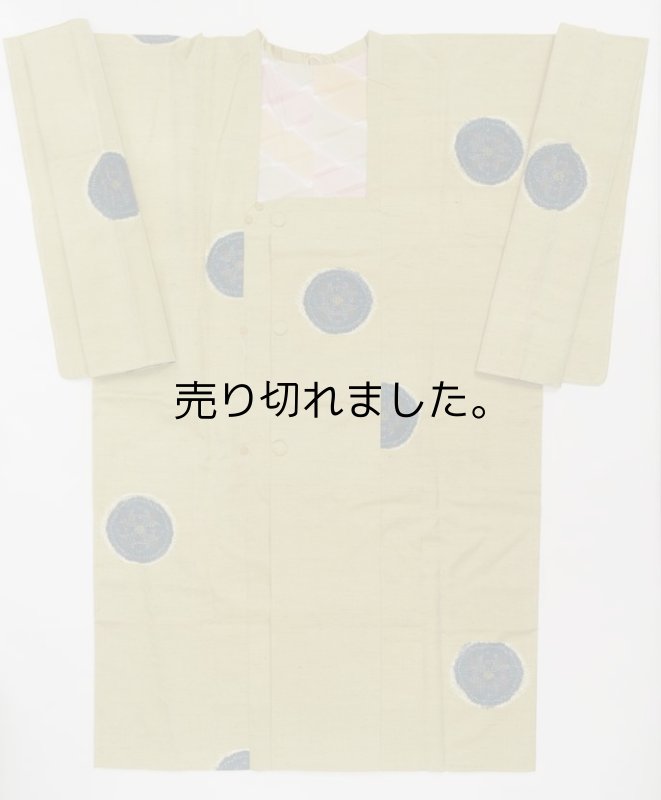 リサイクル道行コート 丈102cm 防寒コート紬地 Lサイズの道行衿