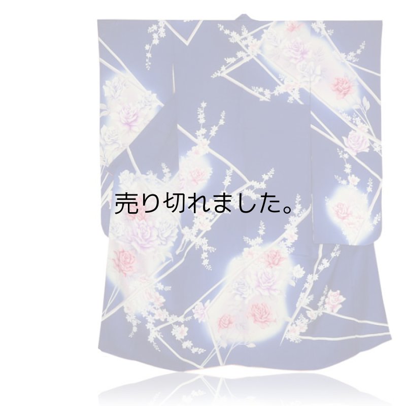 「振袖 中古着物」襦袢セット リサイクル 振袖と襦袢  Mサイズ 身長159cm裄64.3cm 昭和レトロ着物/染め/着物/アンティーク着物/逸品/絹 a1y4m5m8「中古」送料無料 Mサイズ 身長159cm裄64.3cm◆