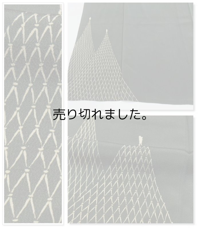 リサイクル 無地 付下げ 単衣 縮緬 正絹 身丈153cm Mサイズ