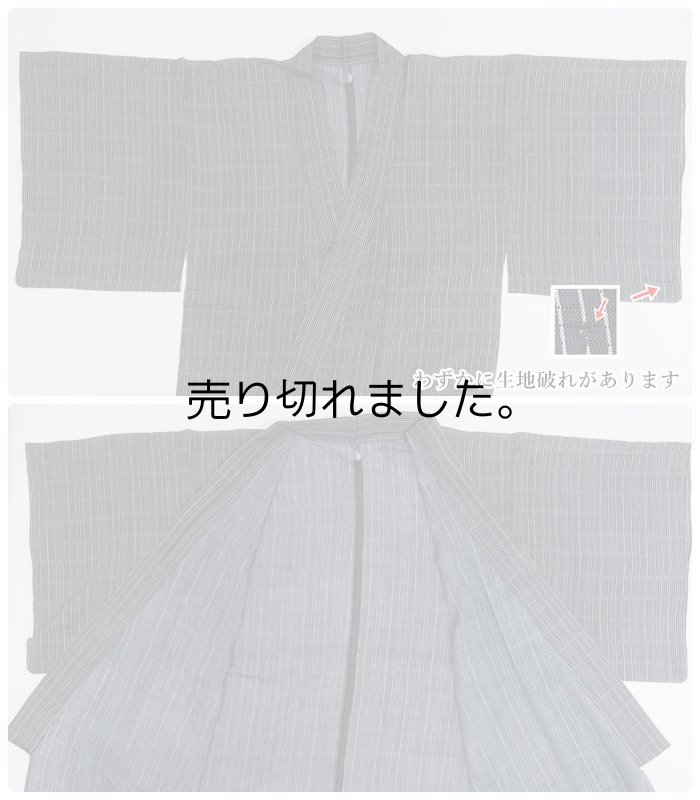 男物 絽染小紋 男性着物 絽生地 身丈160cm Lサイズ 絹