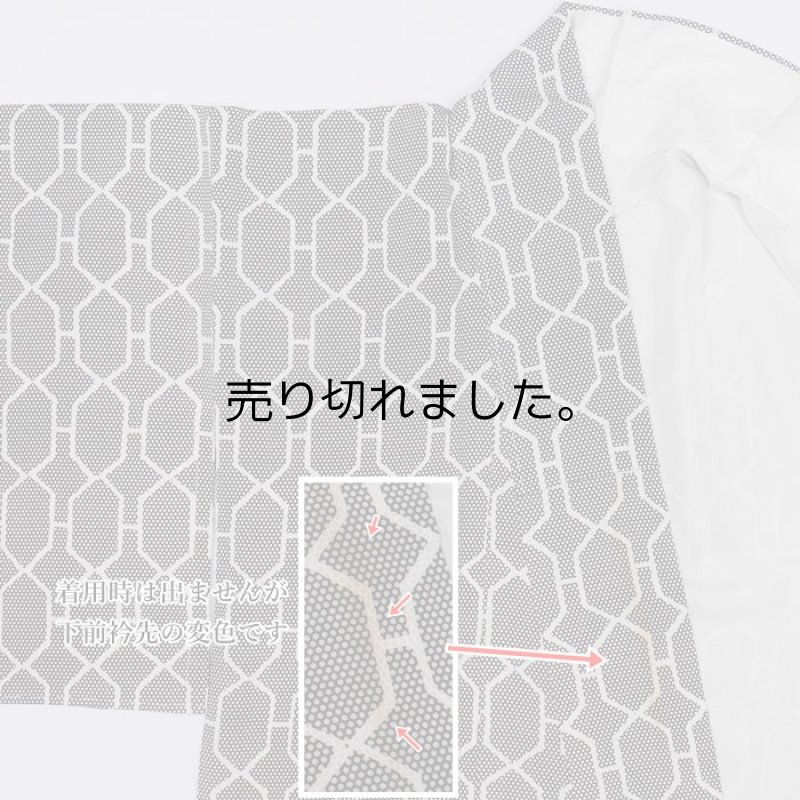 未使用品 小紋袷 染小紋 松坂屋 黒地  身丈157cm 裄62cm訳あり