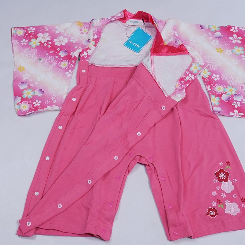 画像3: 【 送料無料 】袴着物 ロンパース 女子 赤ちゃん ベビー 女児 振袖 結婚式 雛祭り 90cm (3)