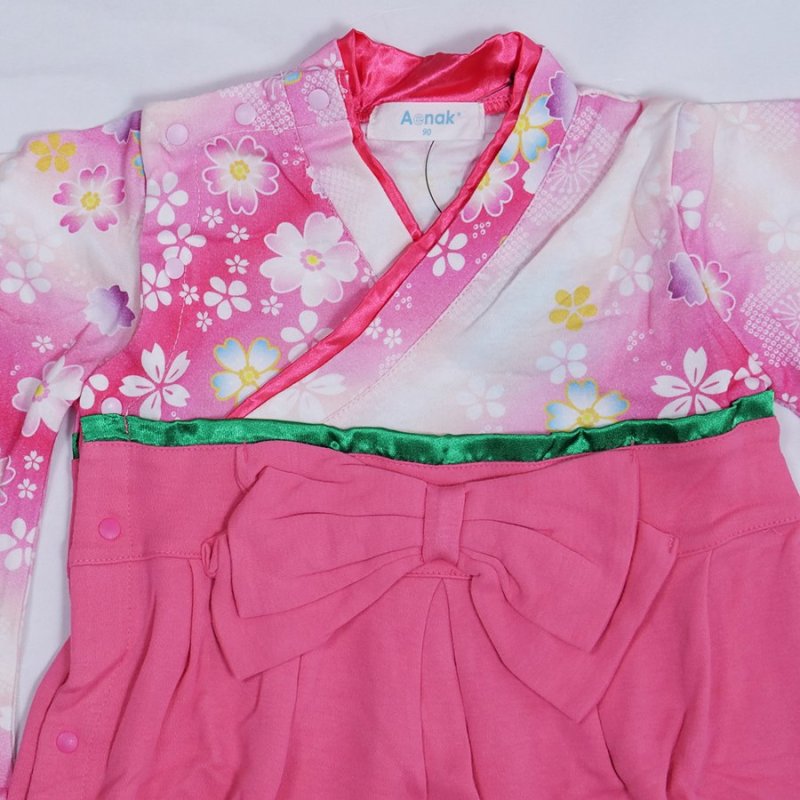 画像8: 【 送料無料 】袴着物 ロンパース 女子 赤ちゃん ベビー 女児 振袖 結婚式 雛祭り 90cm (8)