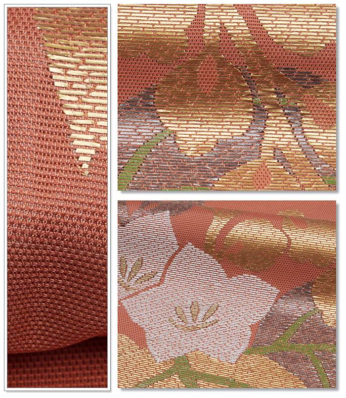 「夏袋帯 絹」絽袋帯 二重太鼓 日本刺繍高級帯 仕立て上がり帯 a2m5「中古」リサイクルの逸品高級袋帯
