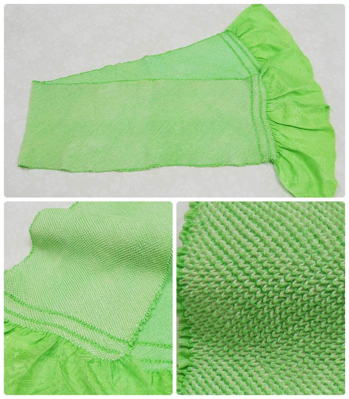 高級帯締め 帯揚げ セット 縮緬 正絹 絞り 緑色|帯締め帯揚げセット 